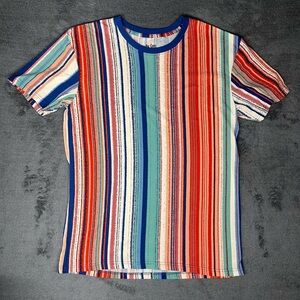 Colorful Striped Retro Vintage 90s Y2K Pop Casual Basic Relaxed Unisex T-Shirt